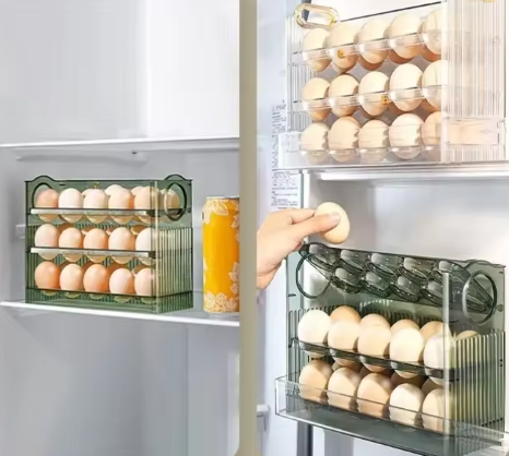 Organizador de Huevos Deslizante para Nevera (3 Niveles)